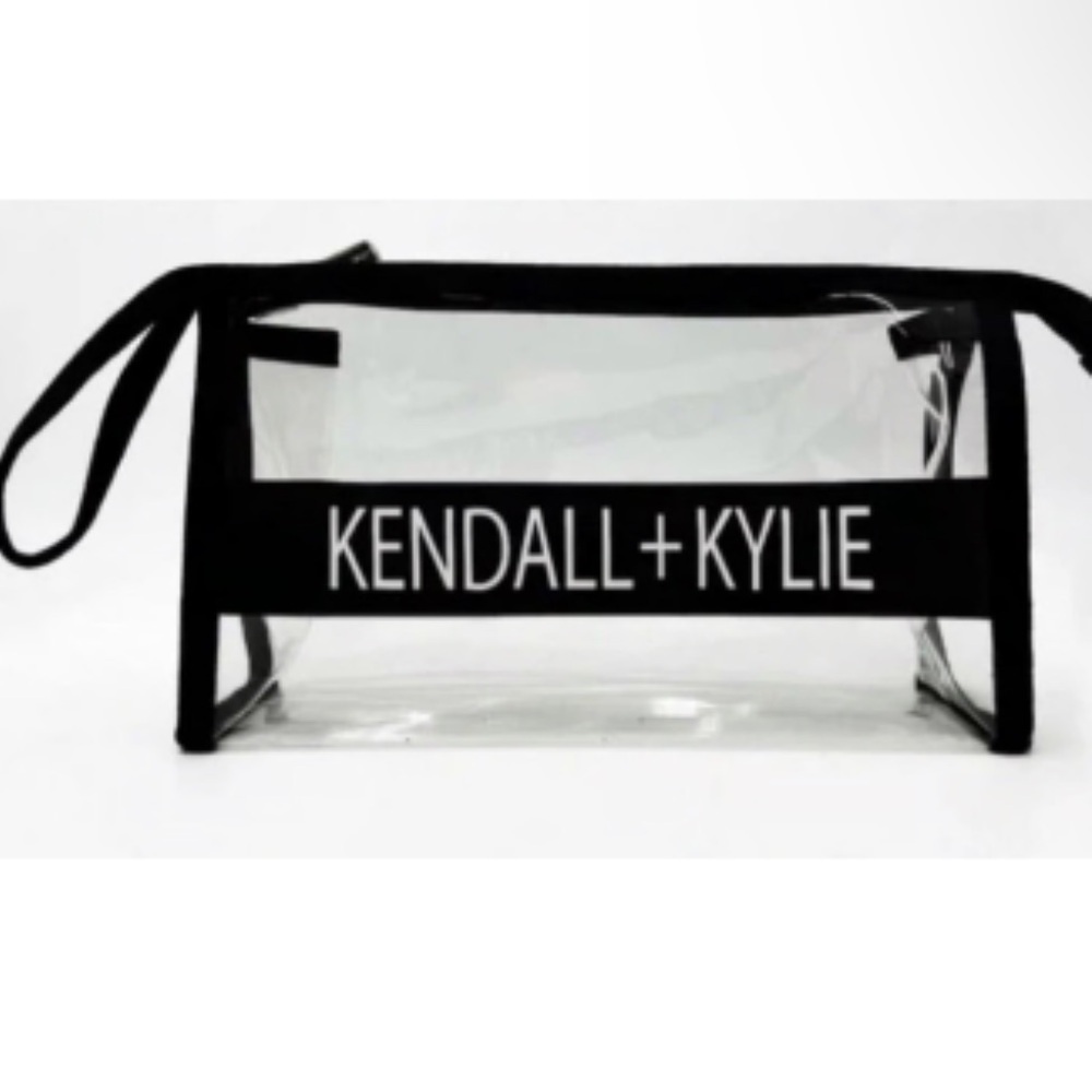 Kendall  Kylie Makeup Cosmetics Bag  Clear  Black  Brand New